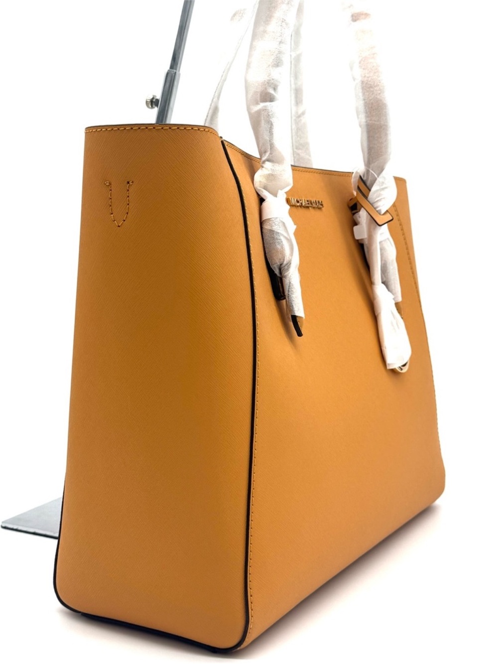 Michael Kors Charlotte LG Tote Bag 3 IN 1 Leather Shoulder Bag Cider - Picture 3 of 10